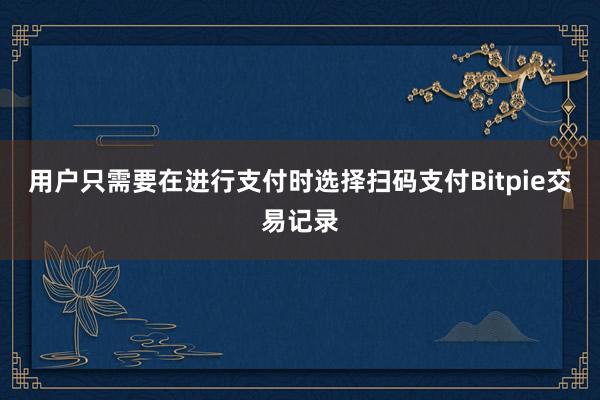 用户只需要在进行支付时选择扫码支付Bitpie交易记录