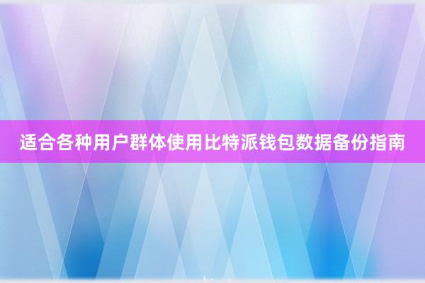 适合各种用户群体使用比特派钱包数据备份指南