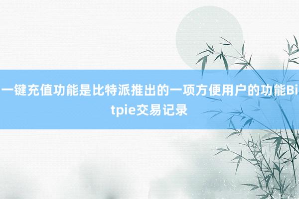 一键充值功能是比特派推出的一项方便用户的功能Bitpie交易记录