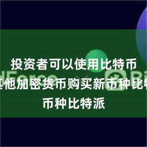 投资者可以使用比特币或其他加密货币购买新币种比特派